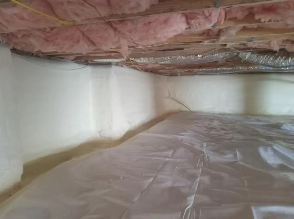 Crawl space encapsulation with closed-cell spray foam for Attic Insulation in Woodbury